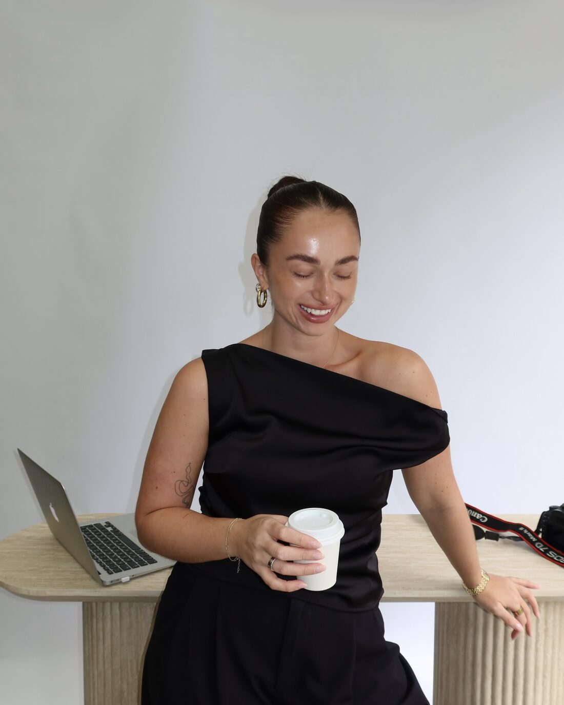 Laura, founder of Nala Social Studio, working on brand strategy